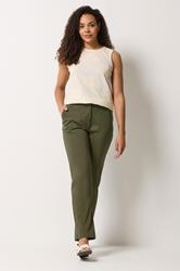 M&Co Khaki Green Ponte Tailored Trousers | M&Co 1