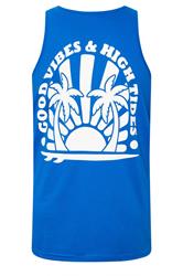 BadRhino Big & Tall Blue Extra Long Good Vibes Vest Top | BadRhino 7