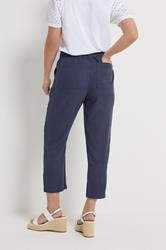 M&Co Navy Blue Linen Cropped Trousers | M&Co 2