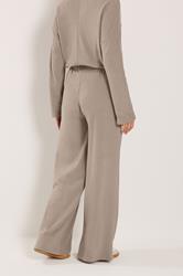 LTS Tall Women's Natural Brown Ribbed Wide Leg Trousers | Long Tall Sally 2