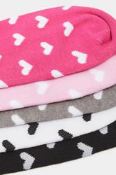 YOURSET 5 PACK Plus Size Pink & Grey Polka Dot Ankle Socks | Yours Clothing 4