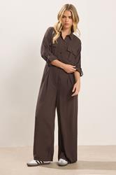 PixieGirl Petite Women's Chocolate Brown Wide Leg Jumpsuit | PixieGirl 2