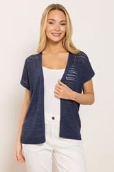 M&Co Navy Blue Short Sleeve Cardigan | M&Co 3