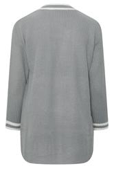 YOURS Plus Size Grey Contrast Edge Cardigan | Yours Clothing 2
