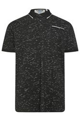 D555 Big & Tall Black Jacquard Polo Shirt | BadRhino 2