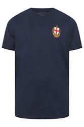 BadRhino Big & Tall Navy Blue Extra Long England Crest T-Shirt