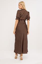 STAR Chocolate Brown Polka Dot Maxi Dress | StarByJM 2
