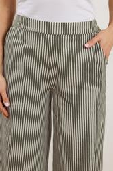 LTS Tall Women's Olive Green Stripe Cotton Wide Leg Trousers | Long Tall Sally 6