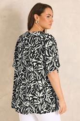EVANS Plus Size Black Floral Pleat Front Top | Evans  2