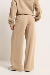 PixieGirl Petite Women's Natural Brown Pocket Patch Wide Leg Joggers | PixieGirl 4