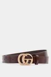 Brown Double Ring Initial Belt | Yours Clothing 3