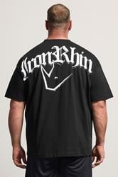IronRhino Big & Tall Black Old English Logo T-Shirt | BadRhino 4
