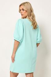 YOURS Plus Size Green Balloon Sleeve Dress | Yours Clothing 2
