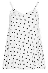 YOURS Plus Size White Polka Dot Swing Cami | Yours Clothing 5