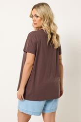 YOURS Plus Size Chocolate Brown 'Summer Treasures' Slogan T-Shirt | Yours Clothing 2