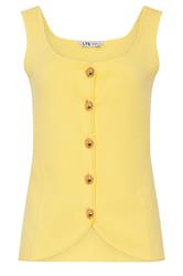 LTS Tall Women's Lemon Yellow Button Knitted Vest Top | Long Tall Sally 6
