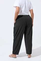 LIMITED COLLECTION Plus Size Black Pinstripe Barrel Trousers | Yours Clothing 2