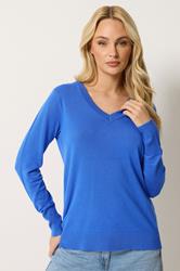 M&Co Cobalt Blue V-Neck Jumper | M&Co 3