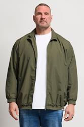JACK & JONES Big & Tall Olive Green Harrington Bomber Jacket | BadRhino 3