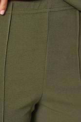 LTS Tall Women's Set Khaki Green Textured Waistcoat & Wide Leg Trousers | Long Tall Sally 4