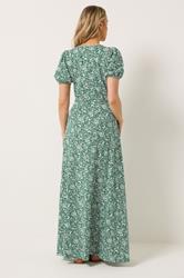 LTS Tall Women's Green Floral Cotton Wrap Maxi Dress | Long Tall Sally 4