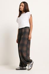 PixieGirl Petite Women's Brown Check Balloon Trousers | PixieGirl 3