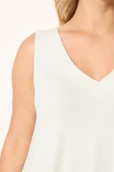YOURS Plus Size Ivory White Swing Vest Top | Yours Clothing 4