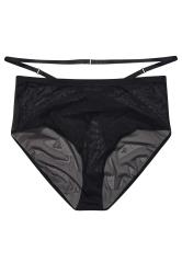 PLAYFUL PROMISES Eddie Black Crossover High Waisted Briefs | Yours Clothing