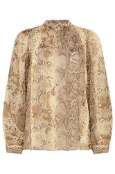 M&Co Brown Snake Print Blouse