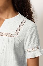 M&Co Ivory White Embroidered Cotton Ruffle Top | M&Co 4