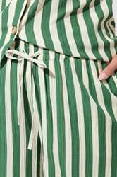 LIMITED COLLECTION Plus Size Green & White Stripe Trousers | Yours Clothing  4