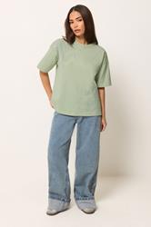 PixieGirl Petite Women's Sage Green Paisley Cotton T-Shirt | PixieGirl 1