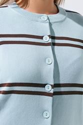 LIMITED COLLECTION Plus Size Blue & Brown Stripe Cardigan | Yours Clothing 5