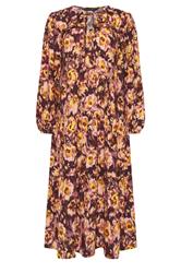 PixieGirl Petite Womens Brown Blurred Floral Ruffle Dress | PixieGirl 5