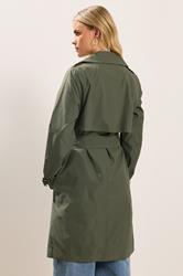 PixieGirl Petite Women's Khaki Green Trench Coat | PixieGirl 2