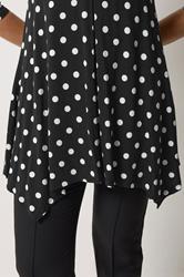 M&Co Black Polka Dot Hanky Hem Top | M&Co 4
