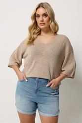 YOURS Plus Size Blue Denim Boyfriend Shorts | Yours Clothing 3