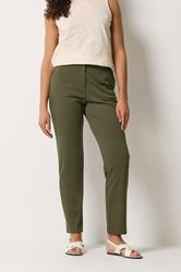 M&Co Khaki Green Ponte Tailored Trousers | M&Co 3