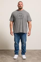 BadRhino Big & Tall Grey Acid Wash 'Castrol' Bike Graphic T-Shirt | BadRhino 1