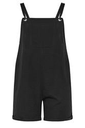 YOURS Curve Black Short Dungarees