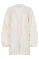 M&Co Ivory White Embroidered Flower Cardigan