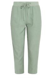 M&Co - Pantalon court en lin - Vert sauge