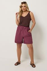 YOURS Plus Size Pink Ladder Detail Shorts | Yours Clothing 1