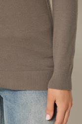 LTS Tall Women's Mocha Brown Knitted Crew Neck Jumper | Long Tall Sally 4