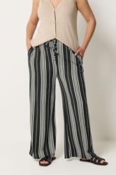 YOURSET 2 PACK Plus Size Black Stripe Wide Leg Trousers | Yours Clothing 2