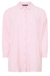 YOURS Curve Pink Stripe Textured Shirt