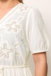 YOURS Plus Size White Flower Detail Shirt Dress | Yours Clothing 4