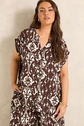 EVANS Plus Size Chocolate Top & Trouser Set | Evans 1