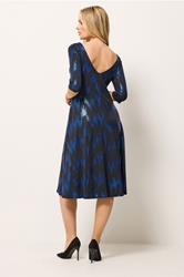 M&Co Black Foil Fit & Flare Mini Dress 2