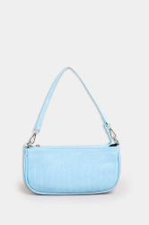 Light Blue Faux Croc Shoulder Bag | Yours Clothing